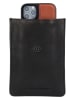 HIDE & STITCHES Leder-Handytasche in Braun - (B)13 x (H)19 x (T)2 cm
