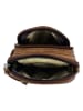 HIDE & STITCHES Leder-Handytasche in Hellbraun - (B)12 x (H)19 x (T)5 cm