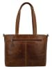HIDE & STITCHES Leder-Schultertasche in Hellbraun - (B)34 x (H)34 x (T)8 cm