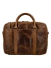 HIDE & STITCHES Leder-Businesstasche in Hellbraun - (B)38 x (H)29 x (T)7 cm