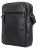 HIDE & STITCHES Leren schoudertas zwart - (B)19 x (H)23 x (D)6 cm
