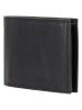 HIDE & STITCHES Leder-Geldbörse in Schwarz - (B)12 x (H)10 x (T)2 cm