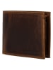 HIDE & STITCHES Leder-Geldbörse in Hellbraun - (B)12 x (H)10 x (T)2 cm