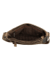 HIDE & STITCHES Leren schoudertas kaki/zwart - (B)23 x (H)22 x (D)6 cm