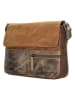 HIDE & STITCHES Leren schoudertas lichtbruin/bruin - (B)26 x (H)21 x (D)6 cm