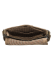 HIDE & STITCHES Leren schoudertas kaki/zwart - (B)26 x (H)21 x (D)6 cm
