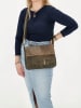 HIDE & STITCHES Leder-Umhängetasche in Khaki/ Schwarz - (B)26 x (H)21 x (T)6 cm