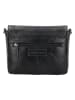 HIDE & STITCHES Leren schoudertas zwart - (B)24 x (H)17 x (D)7 cm