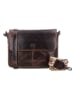 HIDE & STITCHES Leren schoudertas bruin - (B)24 x (H)17 x (D)7 cm