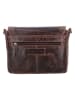 HIDE & STITCHES Leren schoudertas bruin - (B)24 x (H)17 x (D)7 cm