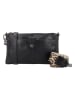 HIDE & STITCHES Leren schoudertas zwart - (B)24 x (H)14 x (D)2 cm