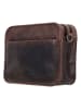 HIDE & STITCHES Leren schoudertas bruin - (B)23 x (H)18 x (D)8 cm