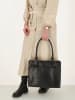 HIDE & STITCHES Leder-Schultertasche in Schwarz - (B)38 x (H)29 x (T)7 cm
