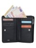 Charm Leder-Geldbörse in Schwarz - (B)14 x (H)9 x (T)3 cm