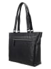 HIDE & STITCHES Leren schoudertas zwart - (B)37 x (H)29 x (D)8 cm
