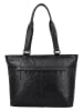 HIDE & STITCHES Leren schoudertas zwart - (B)37 x (H)29 x (D)8 cm