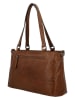 HIDE & STITCHES Leder-Schultertasche in Hellbraun - (B)35 x (H)20 x (T)11 cm