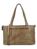 HIDE & STITCHES Leder-Schultertasche in Beige - (B)35 x (H)20 x (T)11 cm