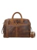 HIDE & STITCHES Leder-Weekender in Hellbraun - (B)39 x (H)27 x (T)18 cm