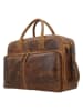 HIDE & STITCHES Leder-Weekender in Hellbraun - (B)39 x (H)27 x (T)18 cm