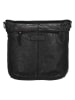 HIDE & STITCHES Leren schoudertas zwart - (B)35 x (H)30 x (D)10 cm