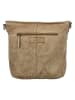 HIDE & STITCHES Leder-Schultertasche in Beige - (B)35 x (H)30 x (T)10 cm