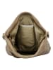HIDE & STITCHES Leder-Schultertasche in Beige - (B)35 x (H)30 x (T)10 cm