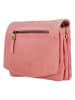 HIDE & STITCHES Leder-Umhängetasche in Rosa - (B)21 x (H)17 x (T)4 cm