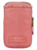 HIDE & STITCHES Leren smartphonetas lichtroze - (B)11 x (H)19 x (D)2 cm