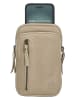 HIDE & STITCHES Leder-Handytasche in Beige - (B)11 x (H)19 x (T)2 cm