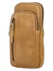 HIDE & STITCHES Leder-Handytasche in Hellbraun - (B)11 x (H)19 x (T)2 cm