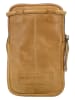 HIDE & STITCHES Leder-Handytasche in Hellbraun - (B)11 x (H)19 x (T)2 cm