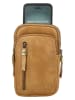 HIDE & STITCHES Leder-Handytasche in Hellbraun - (B)11 x (H)19 x (T)2 cm