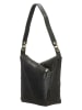 HIDE & STITCHES Leder-Schultertasche in Schwarz - (B)21 x (H)29 x (T)10 cm