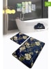 Elizabed 2-delige set: badmatten donkerblauw/groen