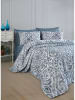 Elizabed Bedsprei "Loop" blauw/wit