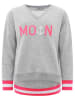 Zwillingsherz Sweatshirt "MoinZH" in Grau/ Pink