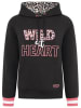 Zwillingsherz Hoodie "Wild At Hearts" in Schwarz/ Rosa