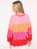 Zwillingsherz Vest "Block Wellen" rood/roze/oranje