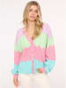 Zwillingsherz Vest "Block Wellen" groen/turquoise/roze