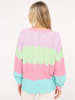 Zwillingsherz Cardigan "Block Wellen" in Grün/ Türkis/ Pink