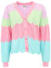 Zwillingsherz Cardigan "Block Wellen" in Grün/ Türkis/ Pink