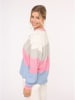 Zwillingsherz Cardigan "Block Wellen" in Rosa/ Hellblau/ Creme