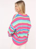 Zwillingsherz Vest "Streifen Wellen" mintgroen/roze/blauw