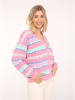 Zwillingsherz Vest "Strepen Golven" mintgroen/lichtroze/paars