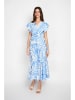 William de Faye Kleid in Hellblau/ Weiß