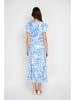 William de Faye Kleid in Hellblau/ Weiß