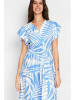 William de Faye Kleid in Hellblau/ Weiß