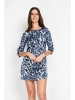 William de Faye Kleid in Dunkelblau/ Weiß