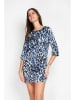 William de Faye Kleid in Dunkelblau/ Weiß